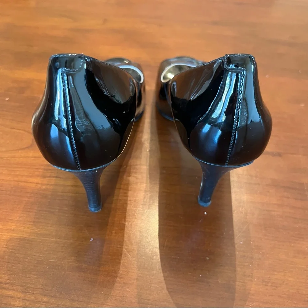 Cole Haan Heels Air Lainey Black Patent Peep Toe Pump Ladies dress shoes 7.5 B